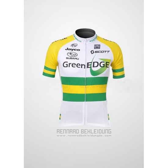 2012 Fahrradbekleidung GreenEDGE Champion Osterreich Trikot Kurzarm und Tragerhose